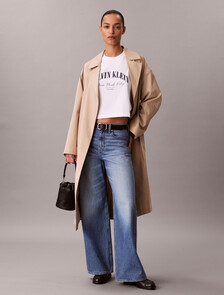 短版棒球風標誌 T 恤, Bright White, hi-res