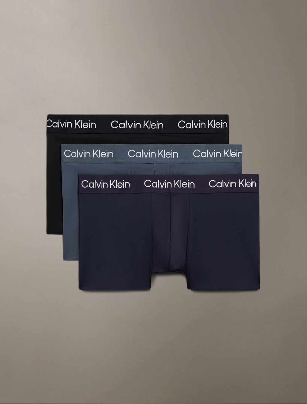 Microfiber Stretch Low Rise Trunks 3 Pack, Black/Turbulence/Shoreline, hi-res