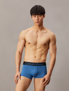 Bold Logo Low Rise Trunks 3 Pack, Delft/Silver Lake Blue/Black, hi-res