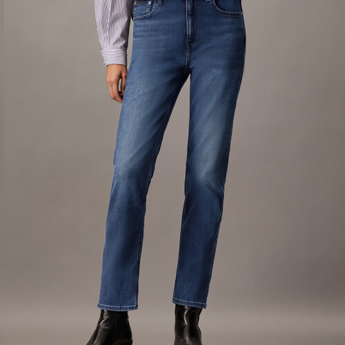 Luxe Lined 高腰修身直筒牛仔褲 Denim Dark