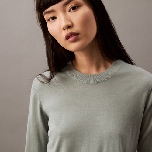 技術美麗諾羊毛圓領毛衣 Slate Gray