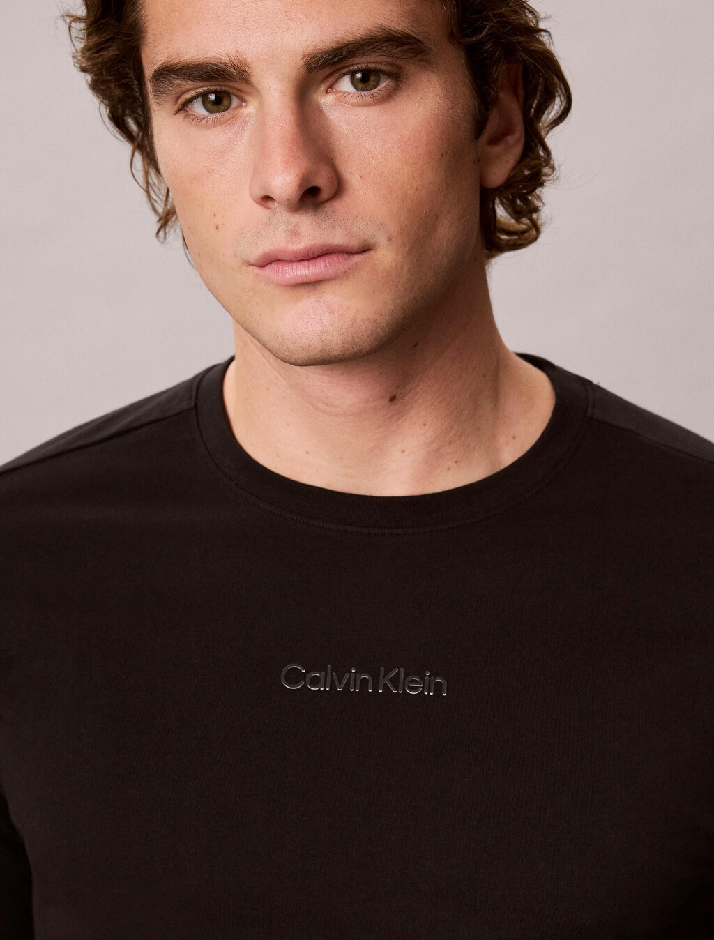 Embossed Logo Long Sleeve T-Shirt, Black, hi-res