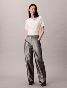 Monologo Cropped Jumper, White Greige, hi-res