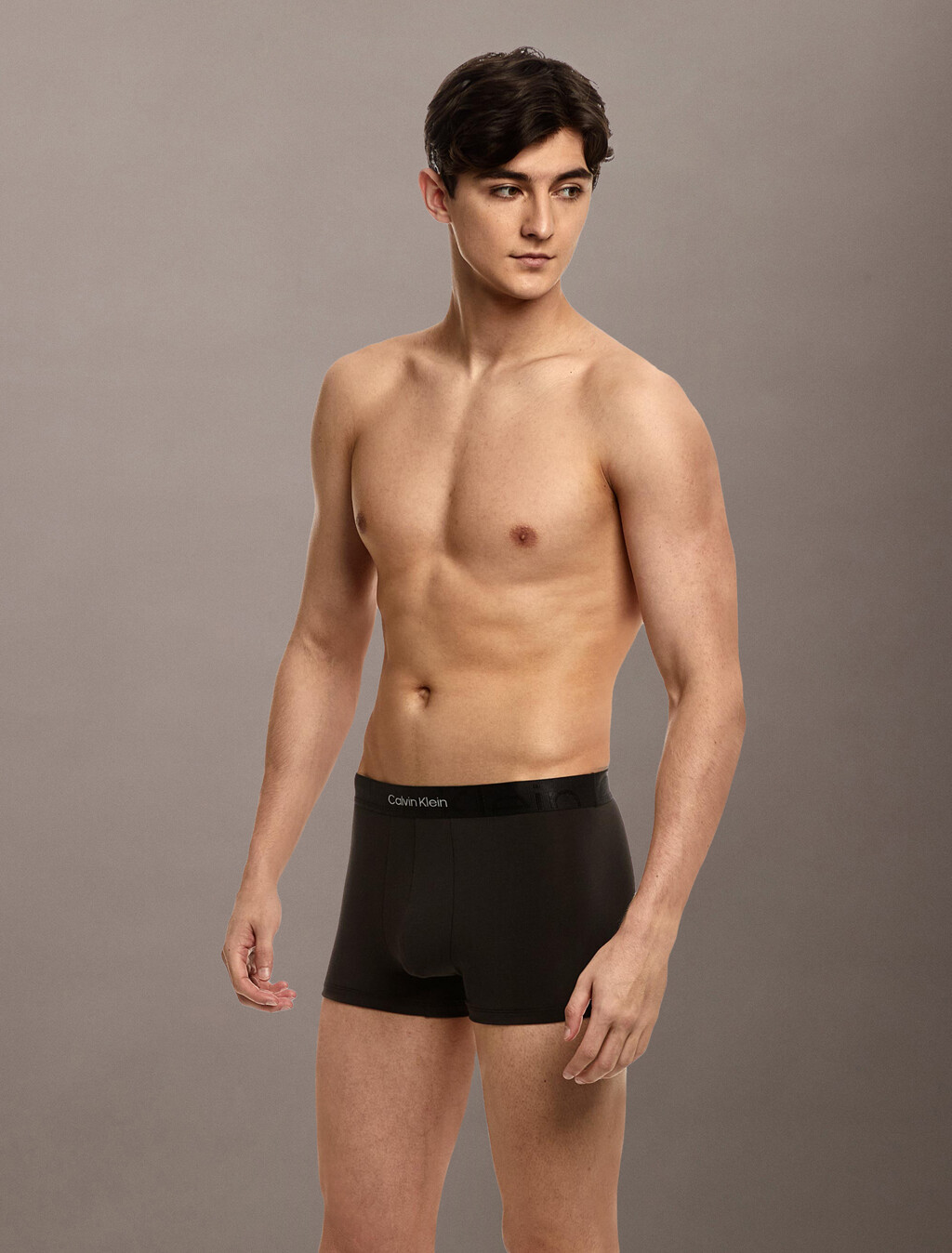 Embossed Icon Cotton Trunks, Black, hi-res