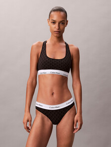 Bikini Briefs - Icon Cotton Modal, SEAMLESS EMBLEM+BLACK/ASHFORD GRAY, hi-res