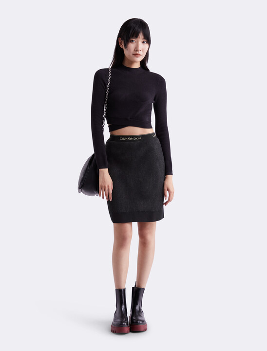 Logo Tape Knit Skirt