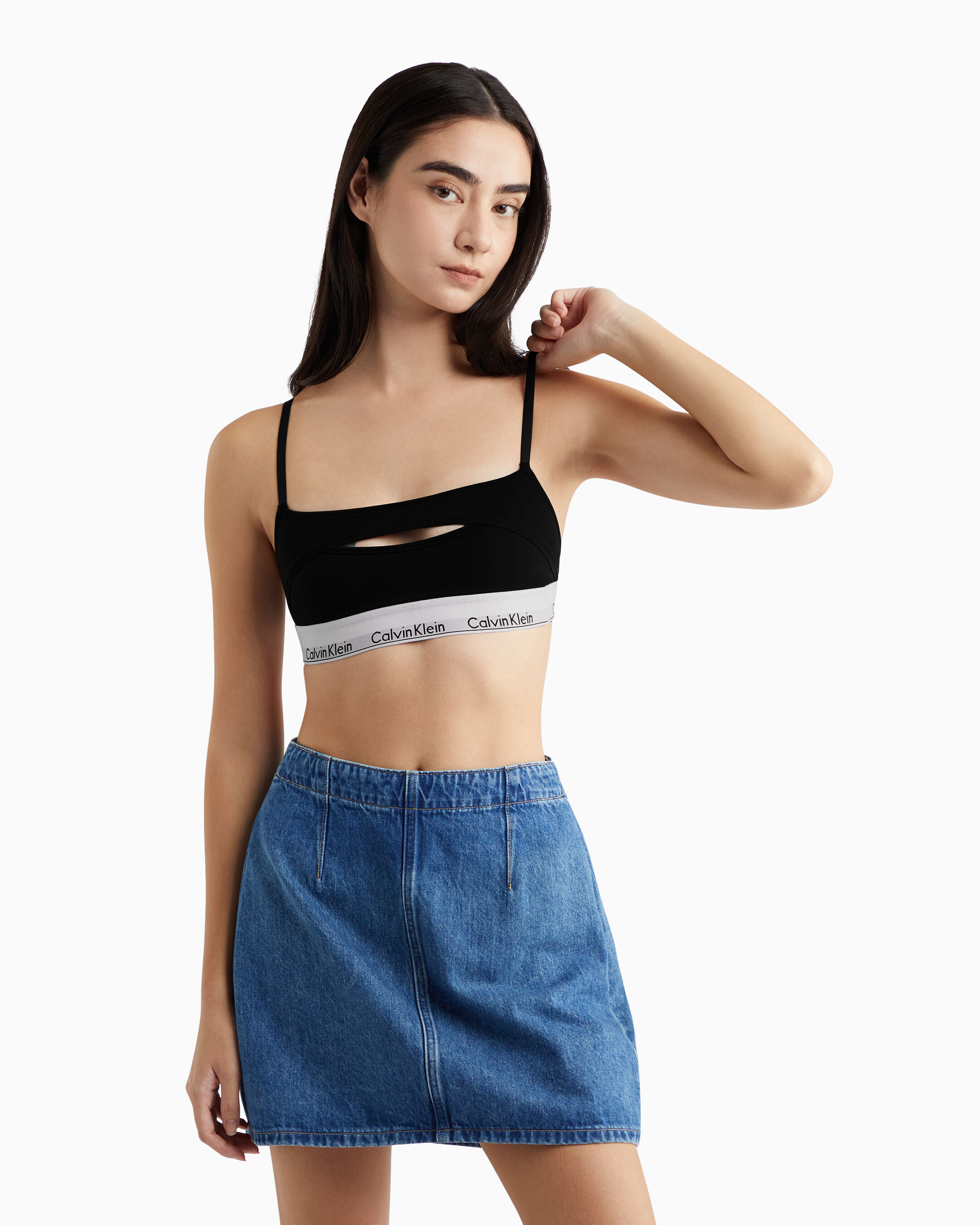 Modern Cotton Deconstructed Lightly Lined Bralette black