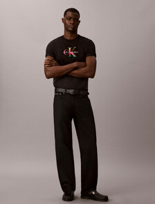 Pride Monogram 標誌 T 恤, Black, hi-res