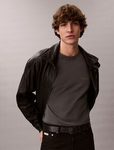 超寬版抽象印花 T 恤, Gray Pinstripe, hi-res