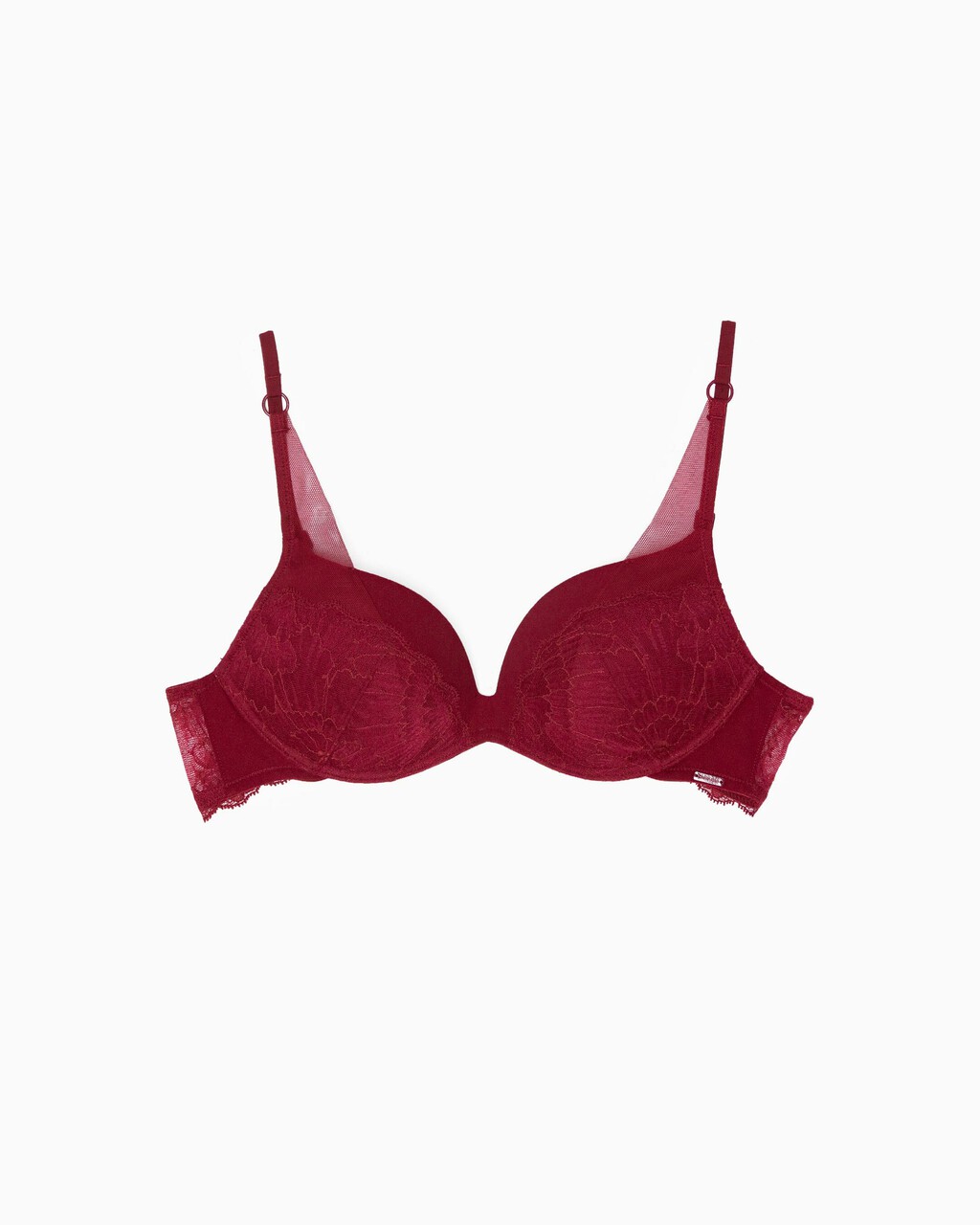 CK BLACK CAMELLIA PUSH POSITIVE PLUNGE BRA