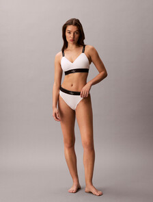 Lightly Lined Bralette - Graphic Monogram Microfibre Stretch, White, hi-res