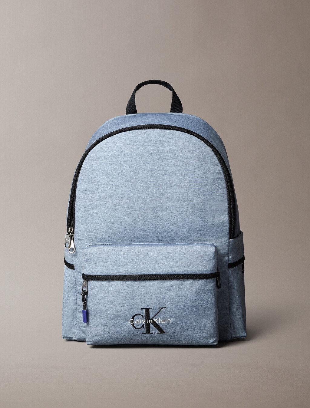 Bold Logo Nylon Round Backpack, Gray Heather, hi-res