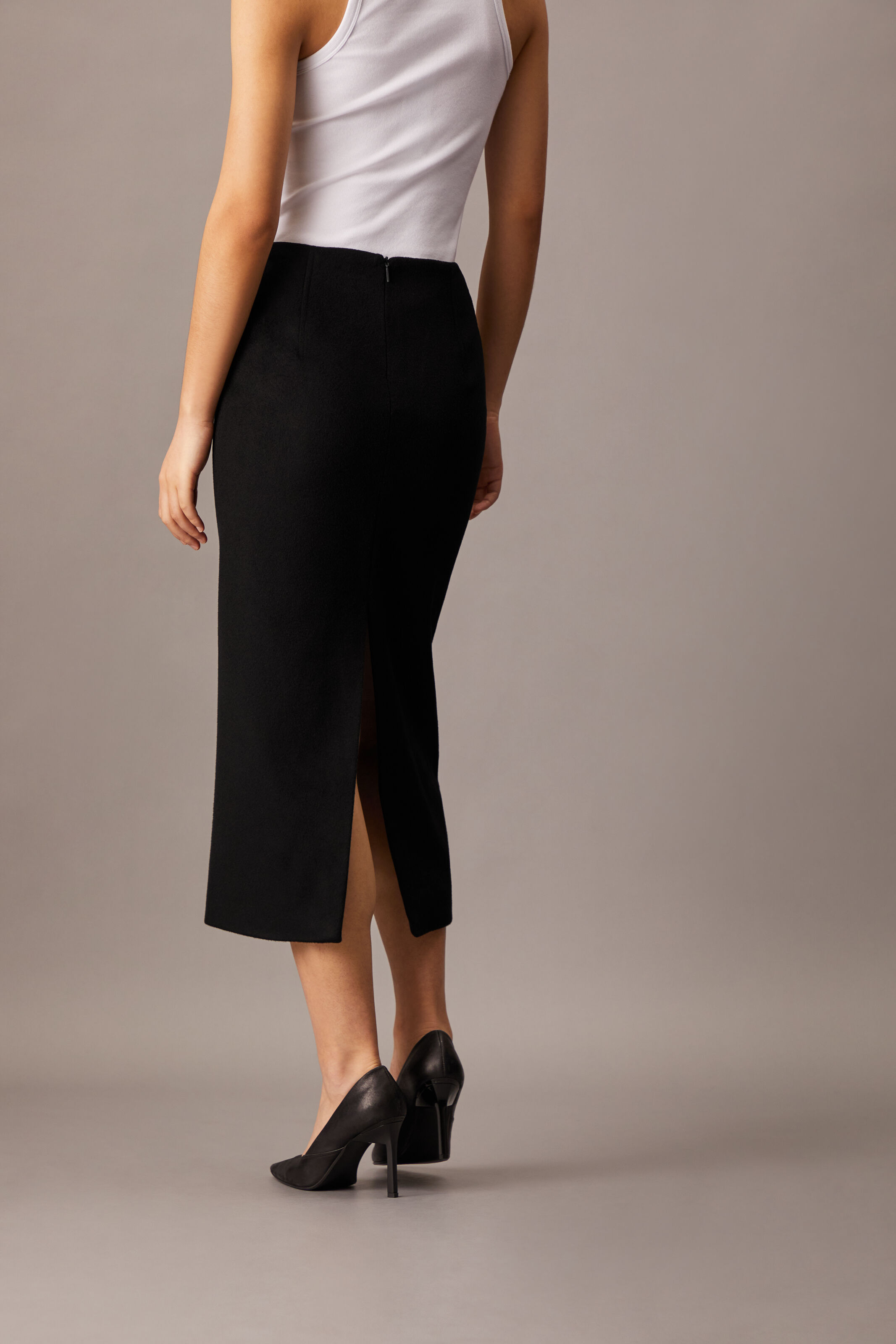 Brushed Wool Pencil Skirt | black | Calvin Klein Taiwan Brushed Wool Pencil Skirt | black | Calvin Klein Taiwan