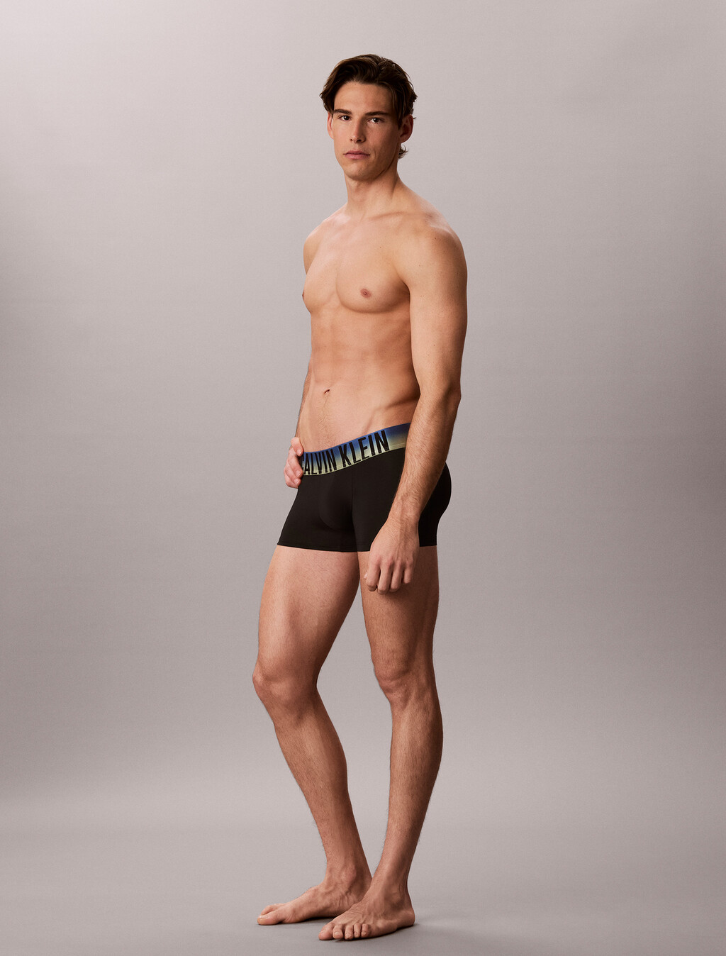 Intense Power Microfiber Stretch Limited Edition low-rise Trunk 3 Pack, BLCK BODIES W/ PLEIN AIR PSDN BLUE/PSDN BLUE WHITE, hi-res