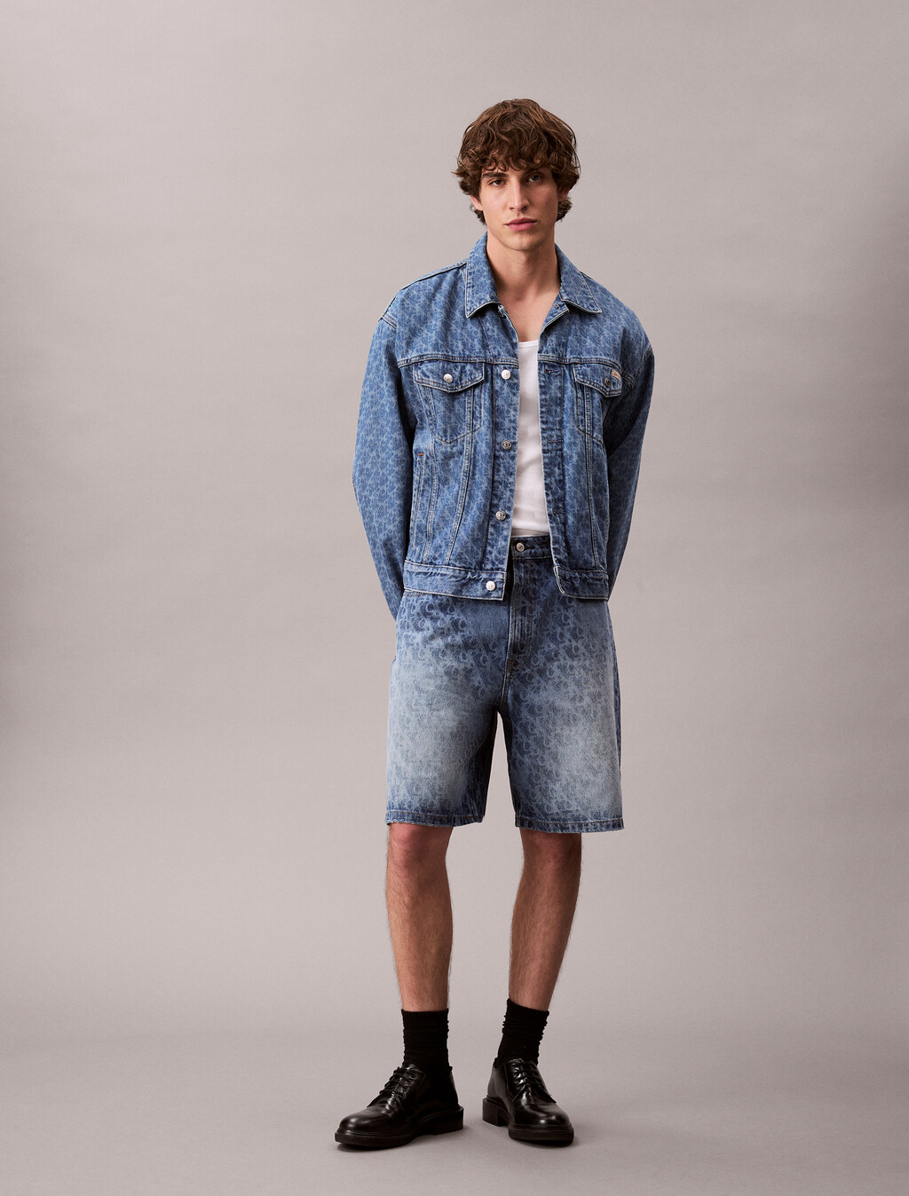 Monogram Logo 90's Shorts, CK CELTIC SEA AOP, hi-res