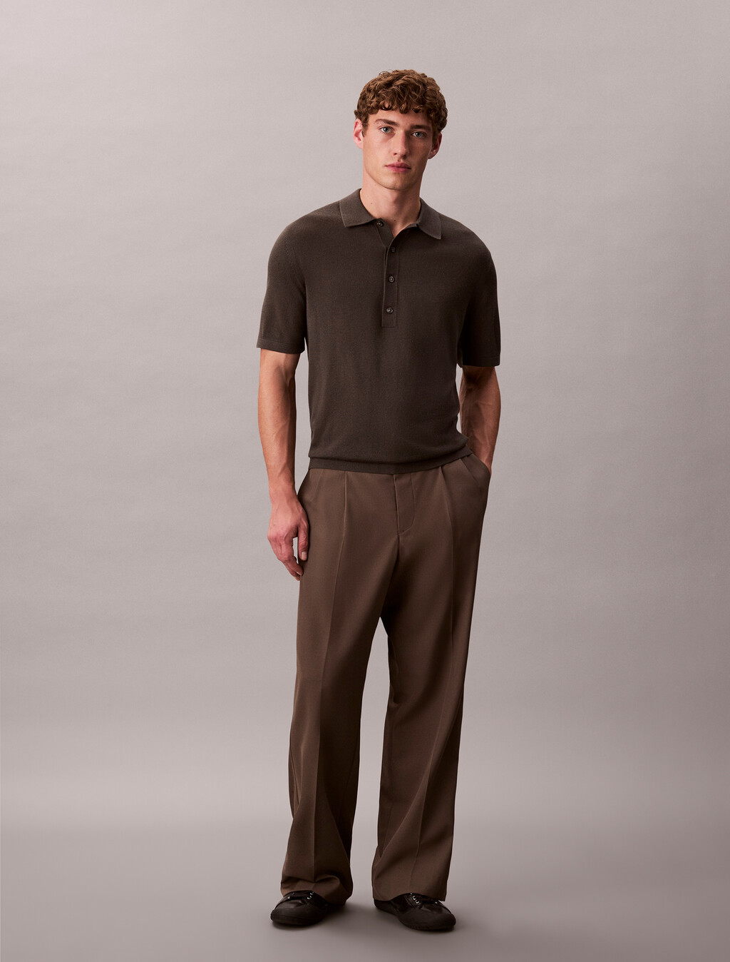 絲質山羊絨 Polo 毛衣, Beluga, hi-res