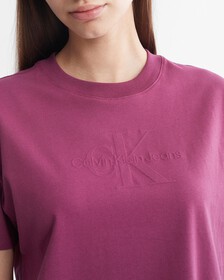Modern Function 壓花運動標誌 T 恤, Amaranth, hi-res