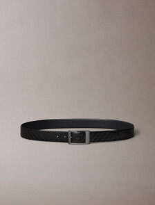 CK Faceted 雙面腰帶, Black  AOP / Black / Matte Gunmetal, hi-res