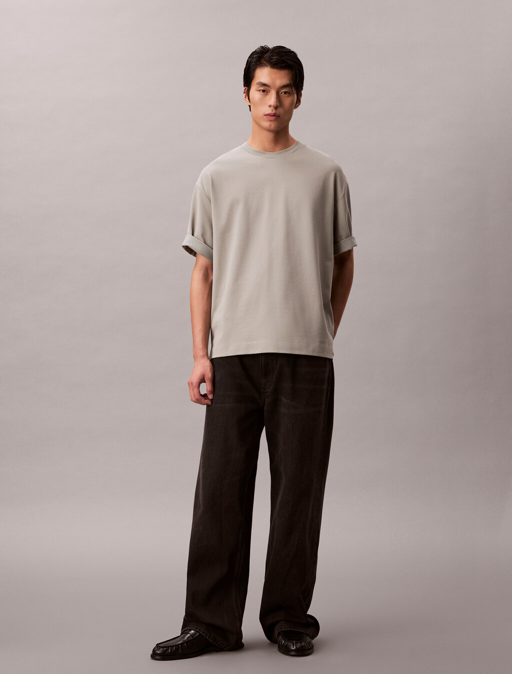 Monogram 壓花標誌涼感寬版 T 恤, Shadow, hi-res