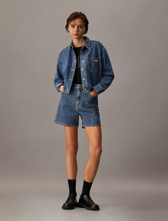 Sustainable High Rise Relaxed Denim Shorts