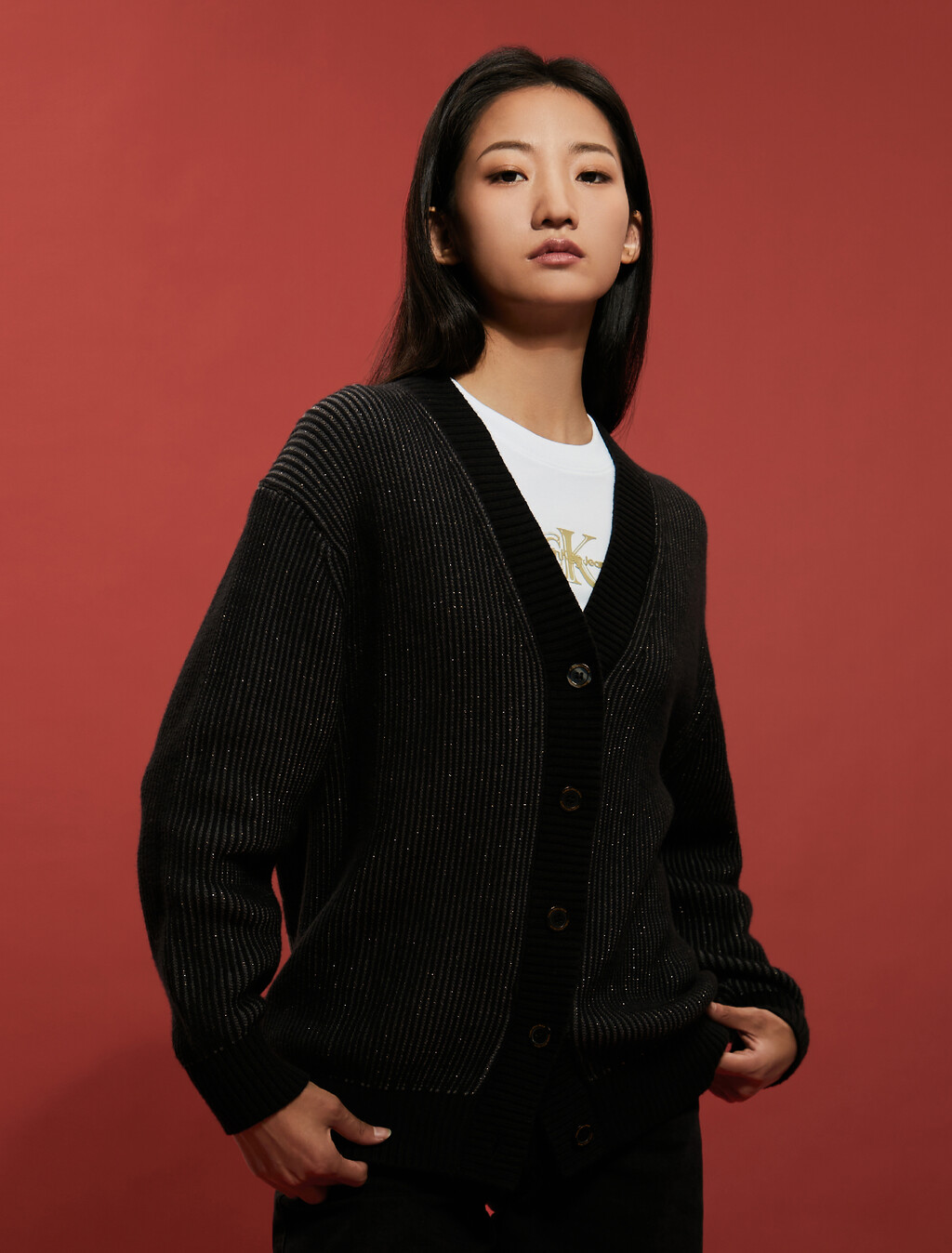 龍年 Monogram 開襟外套, Ck Black, hi-res