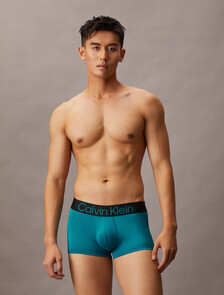 3 件套組對比標誌低腰平口內褲, black/ high rise/ deep tropical teal, hi-res