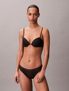 Icon 標誌蕾絲薄半杯式胸罩, Black, hi-res