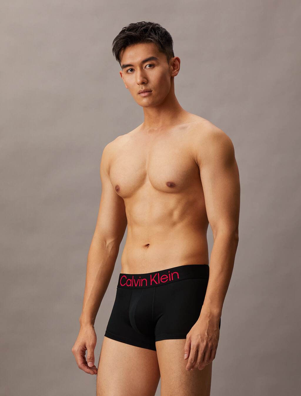 3 件套組對比標誌低腰平口內褲, black w high rise logo/black w petunia pink logo/b, hi-res