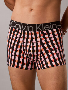 Icon Microfiber Stretch Metallic Low Rise Trunk, PAINTED CHECK MILK BERRY, hi-res