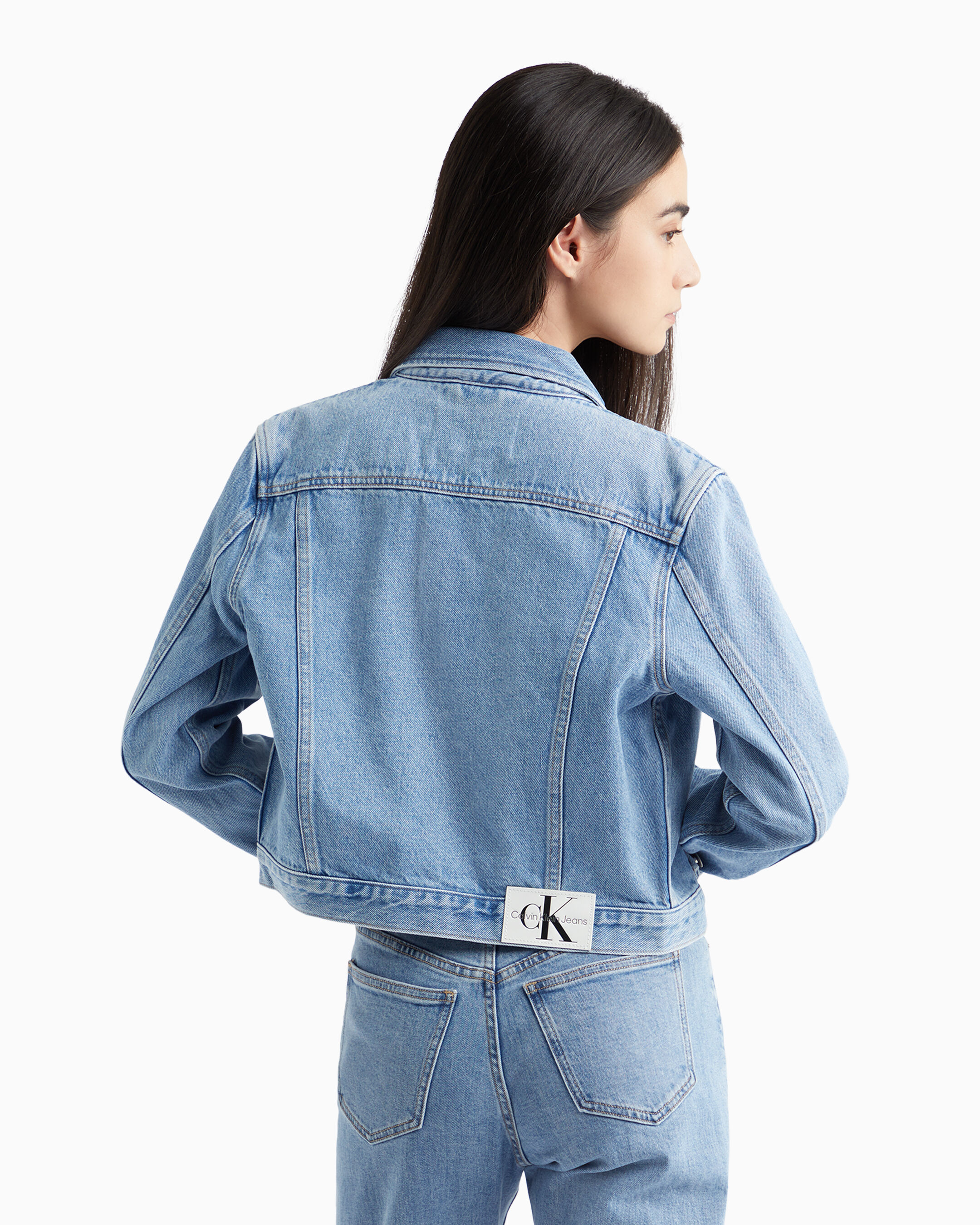 Calvin klein color block denim jacket store