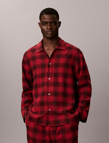 法蘭絨睡裝上衣, 21634 Domino Plaid Rio Red, hi-res