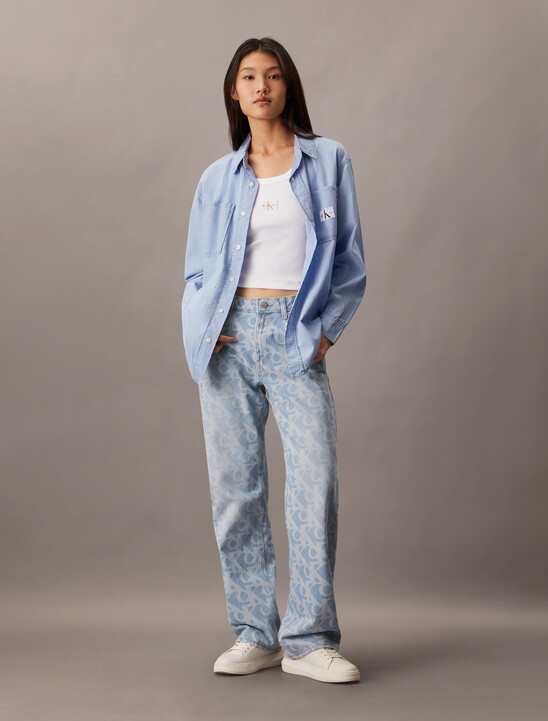 90's Straight Logo Jeans
