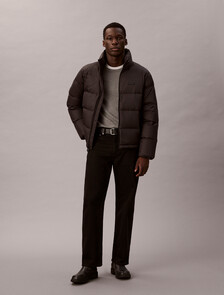 Channelled Down Puffer Jacket, Black, hi-res