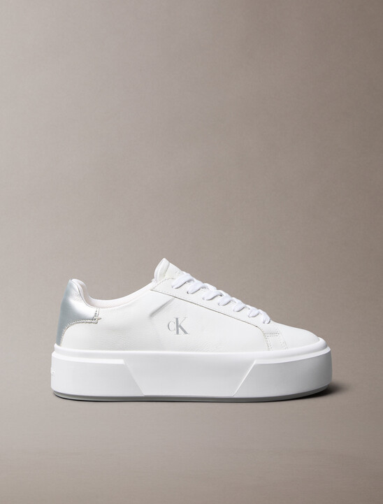 Sienna - Leather Logo Platform Trainers