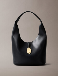 Stone Lock Slouchy Small Shoulder Bag, Black, hi-res