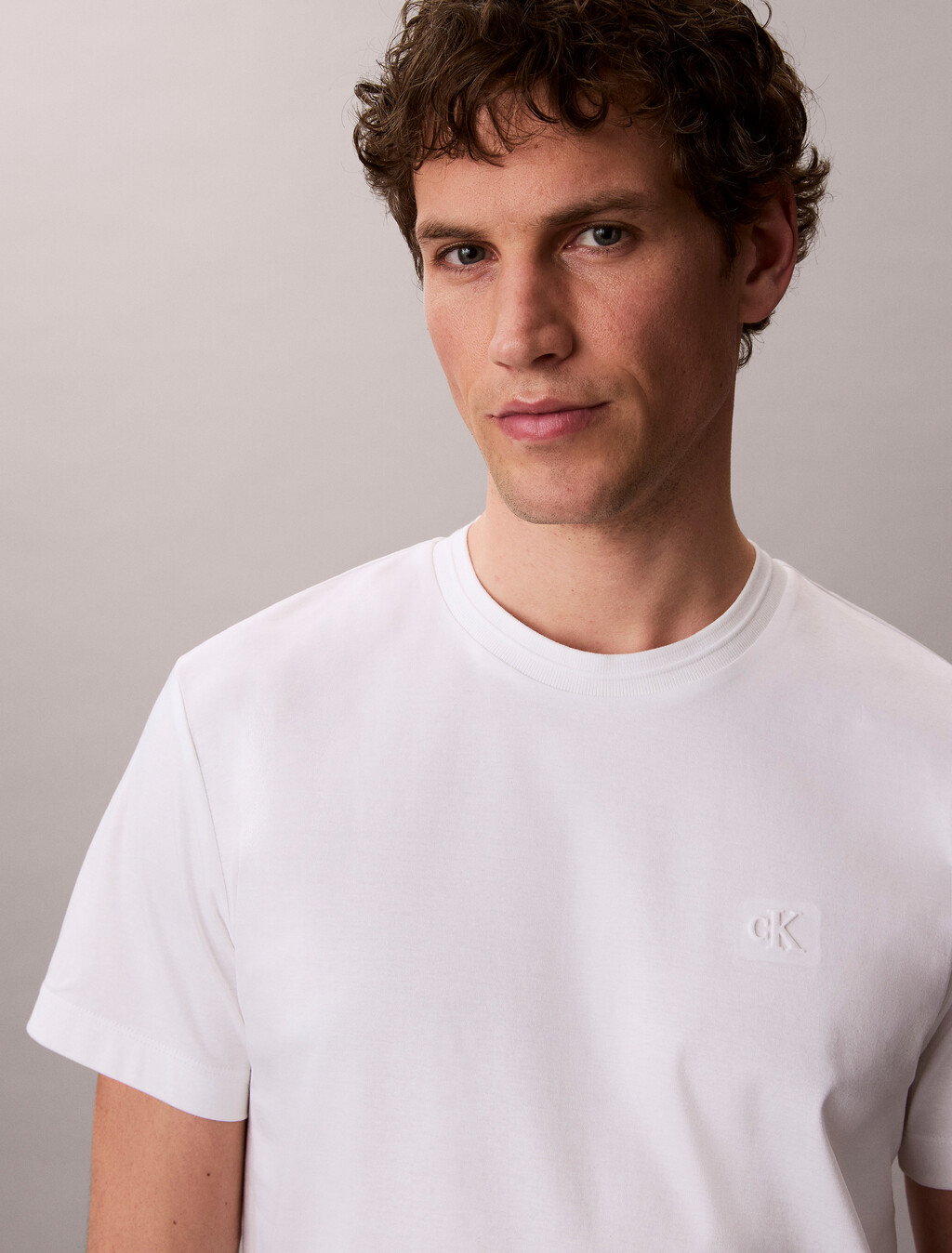 修身雙面針織 Supima 棉質 T 恤, Bright White, hi-res