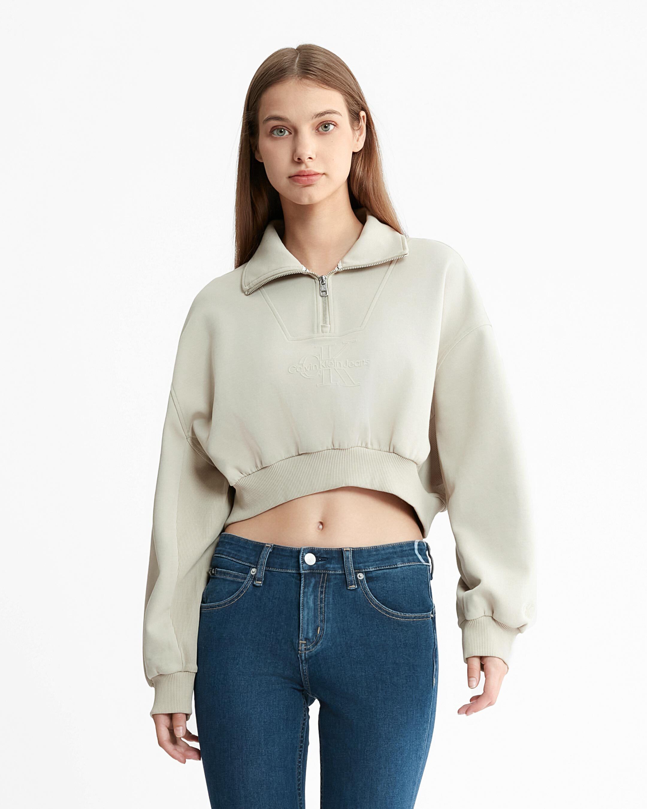 Calvin klein women's cropped hoodie clearance