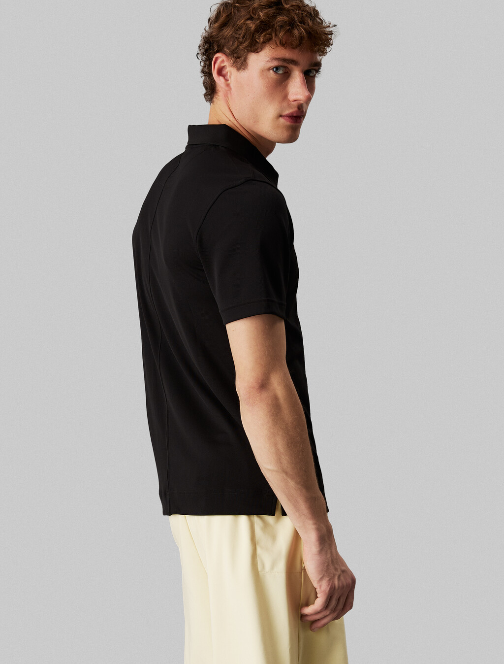 基本款拉鍊 Polo 衫, Black, hi-res
