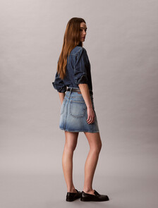 Denim Mini Skirt, BASSET BLUE, hi-res