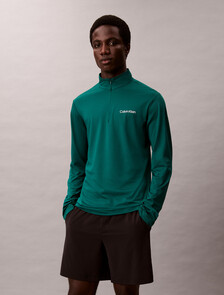 Icon Sport Zip Collar Top, Turf, hi-res