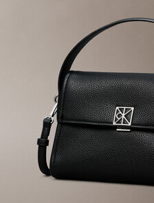 顆粒紋理肩背包, Black, hi-res