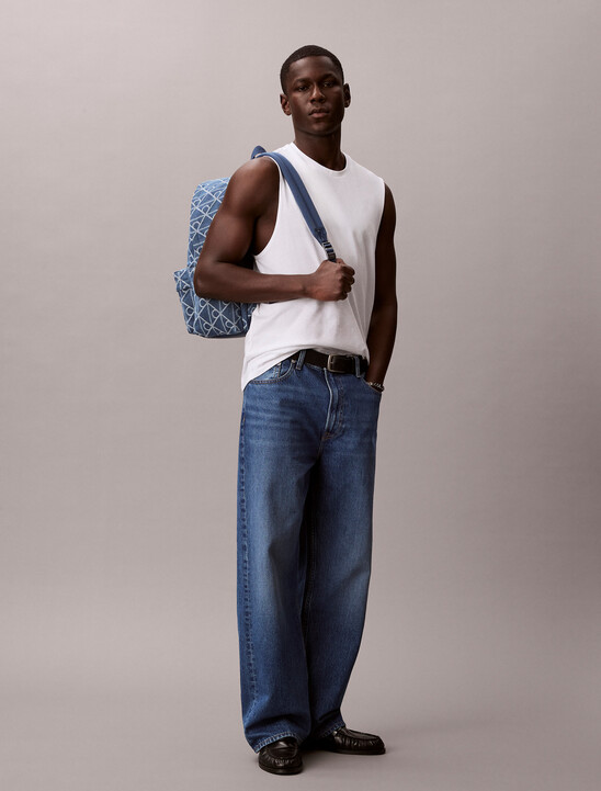 Denim Logo Jacquard Backpack