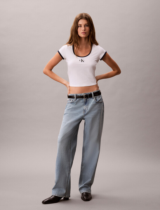 Slim Cotton Stretch Ringer T-shirt
