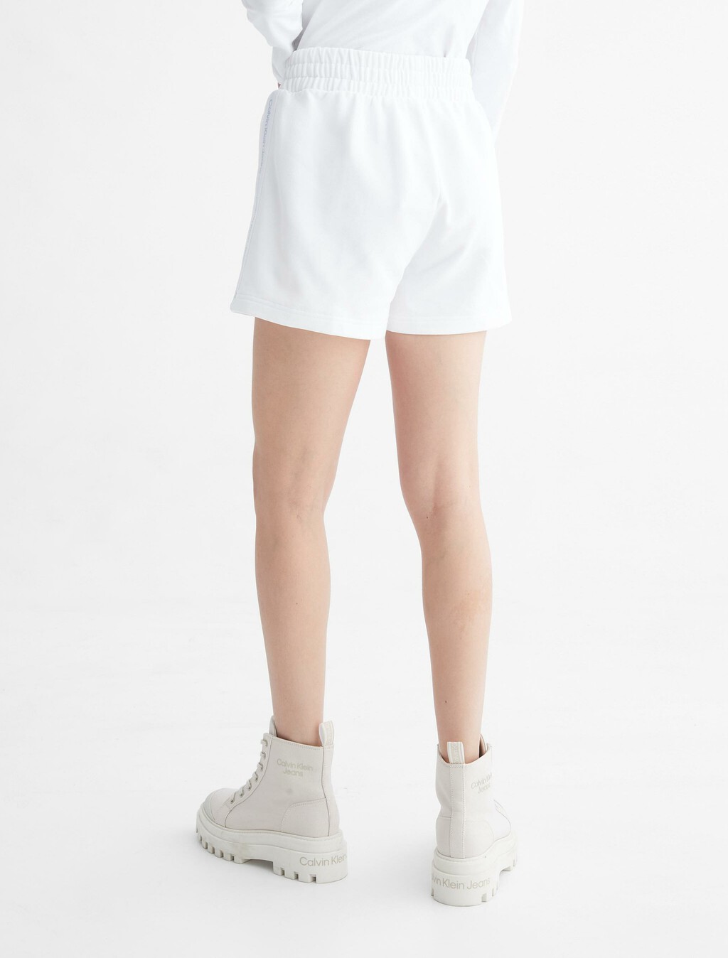 Side Logo Tape Sweatshorts, Bright White, hi-res