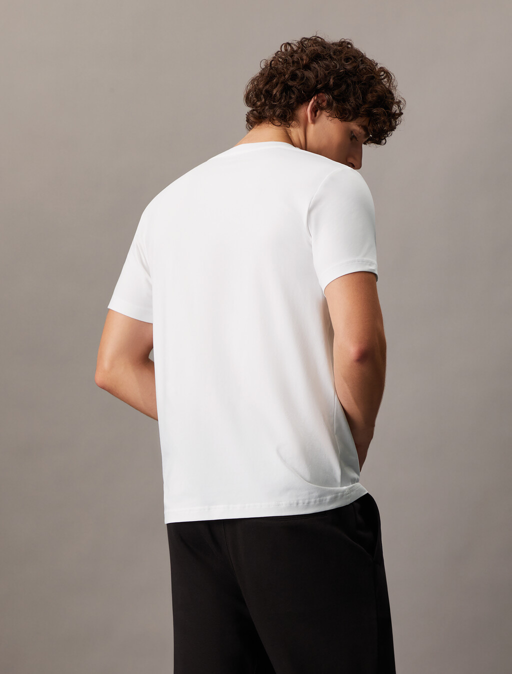 Monogram 修身 T 裇, Bright White, hi-res