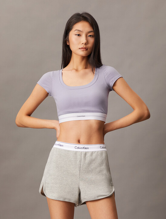 Cotton Modal Rib Knit T-Shirt Bralette