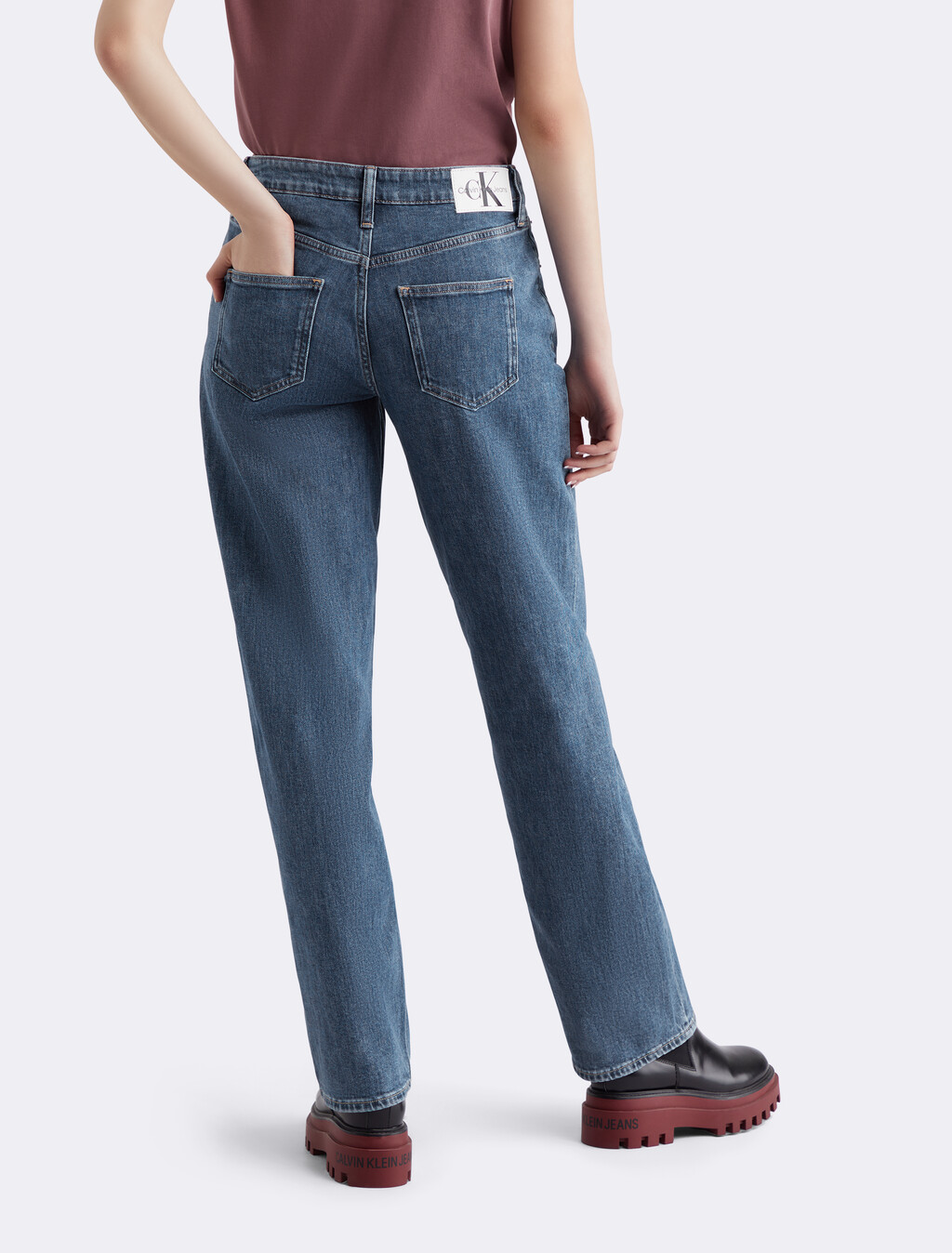 永續 90 年代直筒牛仔褲, Denim Medium, hi-res