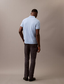 Monogram 壓花標誌飾邊 Polo 衫, Faded Denim, hi-res