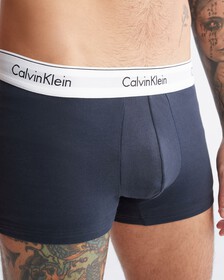 Calvin Klein Modern Cotton 彈力貼身短版四角褲（2 件組）, Wood Violet/Blueberry, hi-res