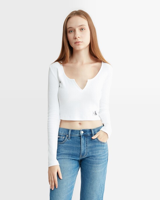 Slim Ribbed Long Sleeve Top